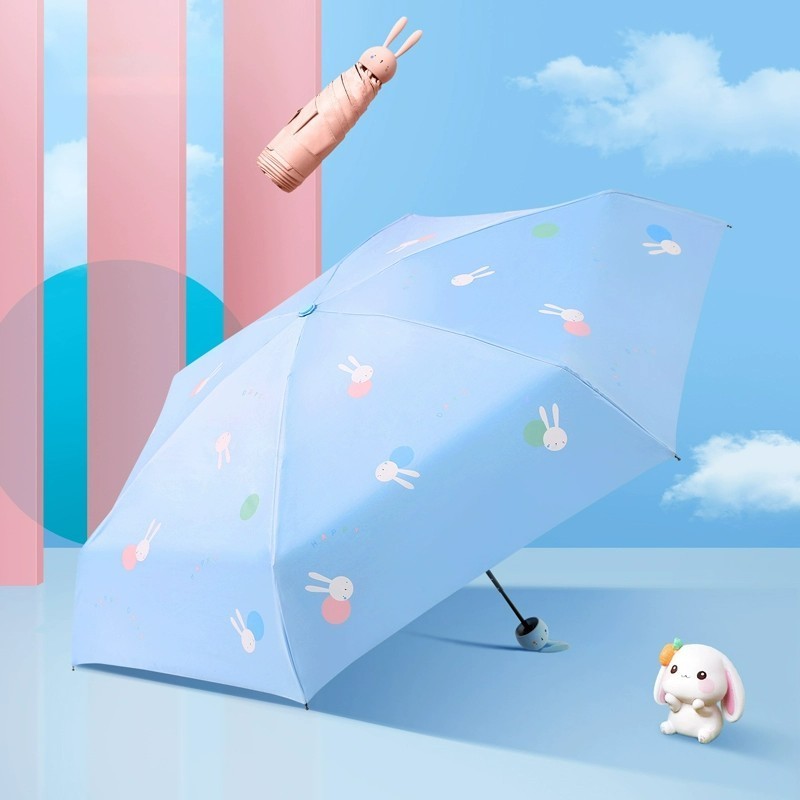 girlish Cute pets  mini Five fold portable umbrella  Rain and shine Sunshade UV protection all-weather umbrella