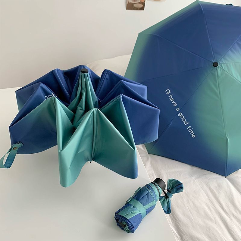 UV-resistant sun umbrellas Gradient color Cute funny umbrella Folding  Umbrella