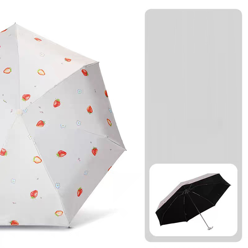 Pretty Sakura umbrella Five-fold Hook umbrella Rain and shine Sunshade UV protection all-weather umbrella