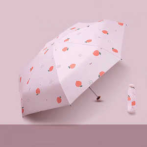 Pretty Sakura umbrella Five-fold Hook umbrella Rain and shine Sunshade UV protection all-weather umbrella