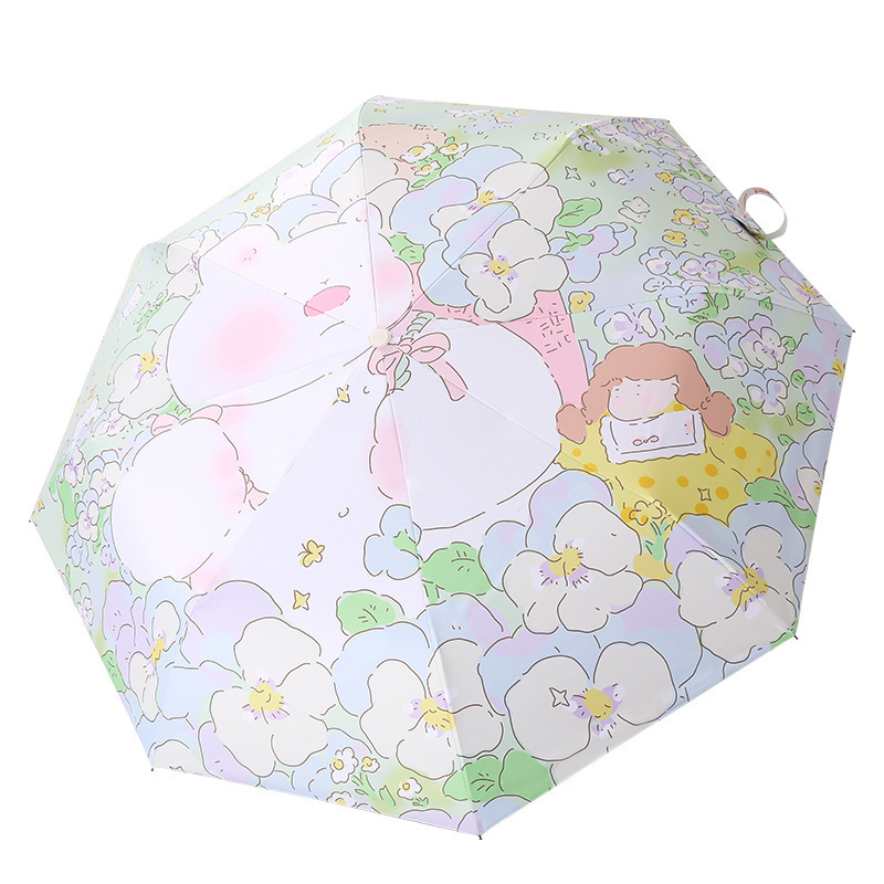 Full-automatic Sun umbrella Cartoon cartoon umbrella Double umbrella with black glue