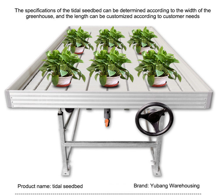 4X8 Rolling Bench Flood Drain Tray Hydroponic Ebb Rolling Grow Benches Ebb And Flow Rolling Bench  Greenhouses for Agriculture