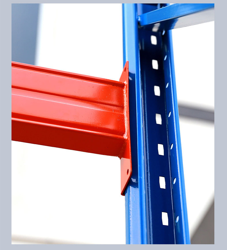 Heavy-duty storage pallet racks, beam racks and tool hangers for industrial warehouse construction material storage