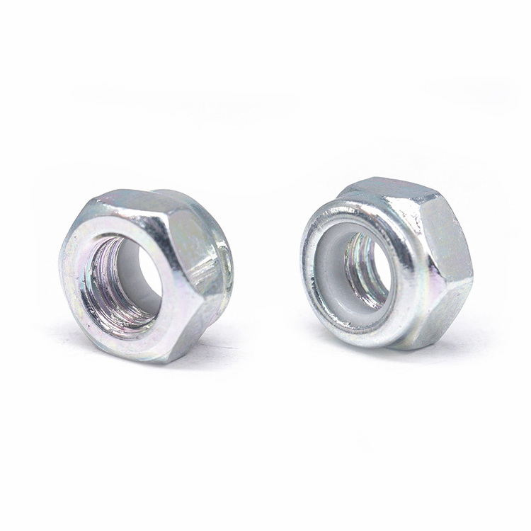 Manufacturer Custom 304 Stainless Steel Anti Loose All Steel Insert Lock Nuts Hex Self Locking Nuts with Nylon