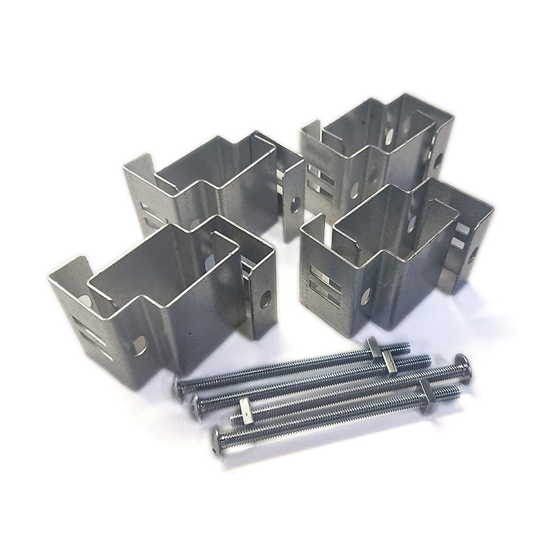 Custom Sheet Metal Stamping Parts Fabrication Service Stainless Steel Slotted Concrete Fence Post Brackets Security Clips