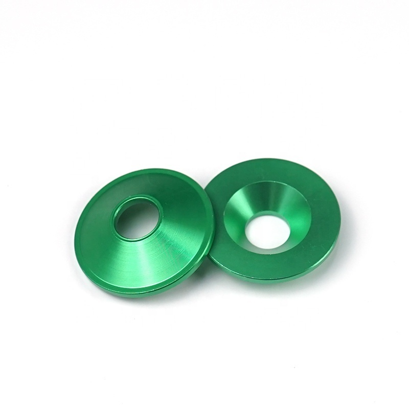 ISO9001/IATF16949 passed aluminum anodise conical cup fender washer, cone shaped washer