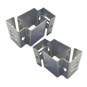 Custom Sheet Metal Stamping Parts Fabrication Service Stainless Steel Slotted Concrete Fence Post Brackets Security Clips