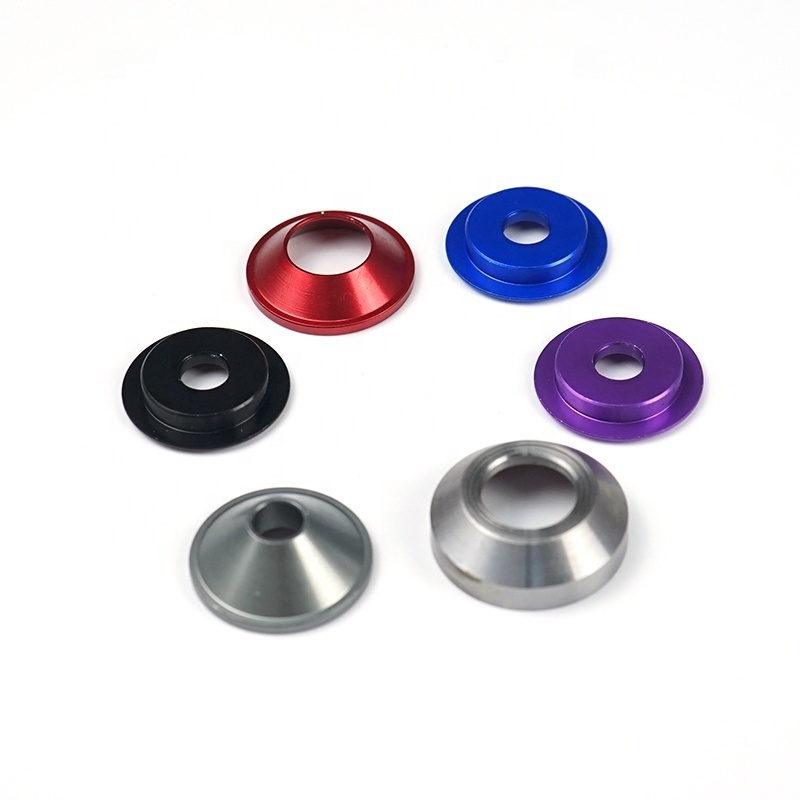 ISO9001/IATF16949 passed aluminum anodise conical cup fender washer, cone shaped washer