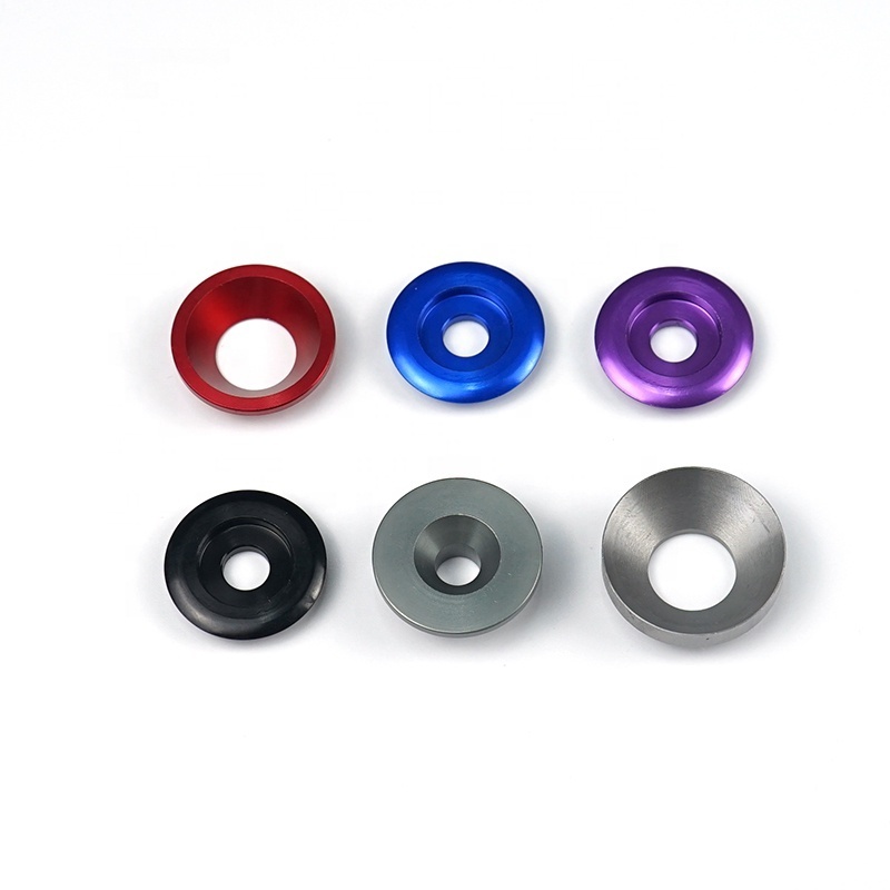 ISO9001/IATF16949 passed aluminum anodise conical cup fender washer, cone shaped washer