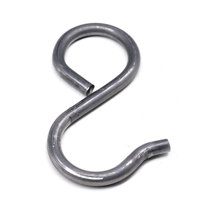 Factory Custom Wholesale Iron Metal Nickel Plating S Shape Hanging Hooks Double End Snap Hook For Rope