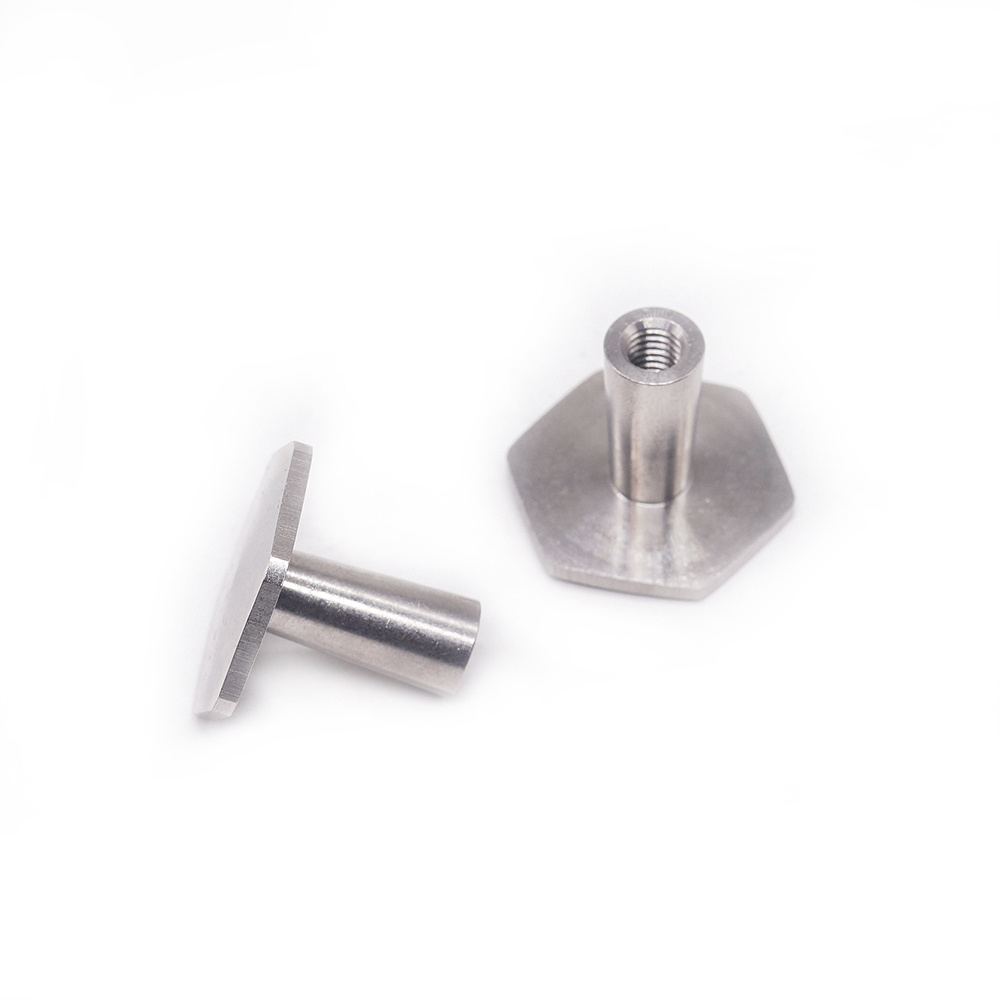 Custom Flat Head Hexagon Knob Rivets Brushed Nickel Door Handles Kitchen Cupboard Pulls Knobs Square Drawer Knobs Screw