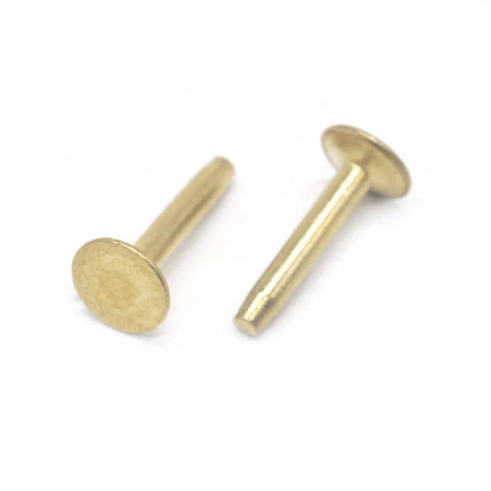 Flat head Half Hollow rivets Semi Tubular Rivet Brass Compression Tube solid Rivets