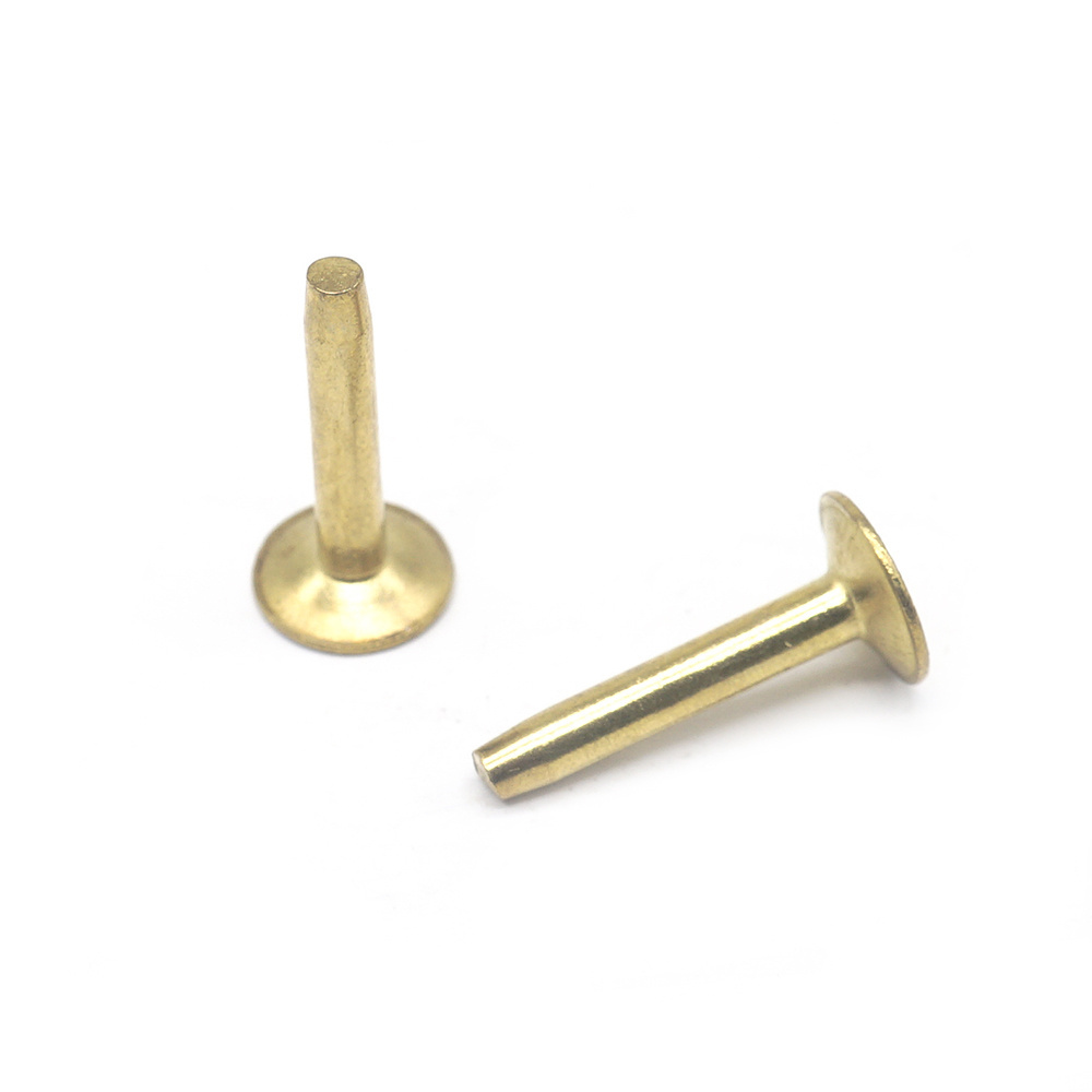 Flat head Half Hollow rivets Semi Tubular Rivet Brass Compression Tube solid Rivets