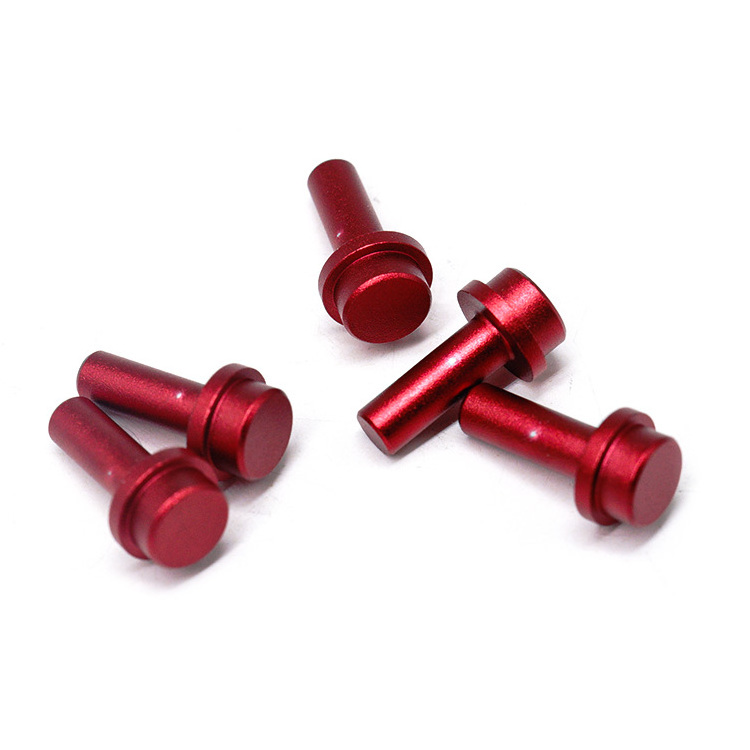 Custom High Precision Fasteners Red Aluminum Alloy Anodizing Pin Step Dowel Pins Solid Lock Pins