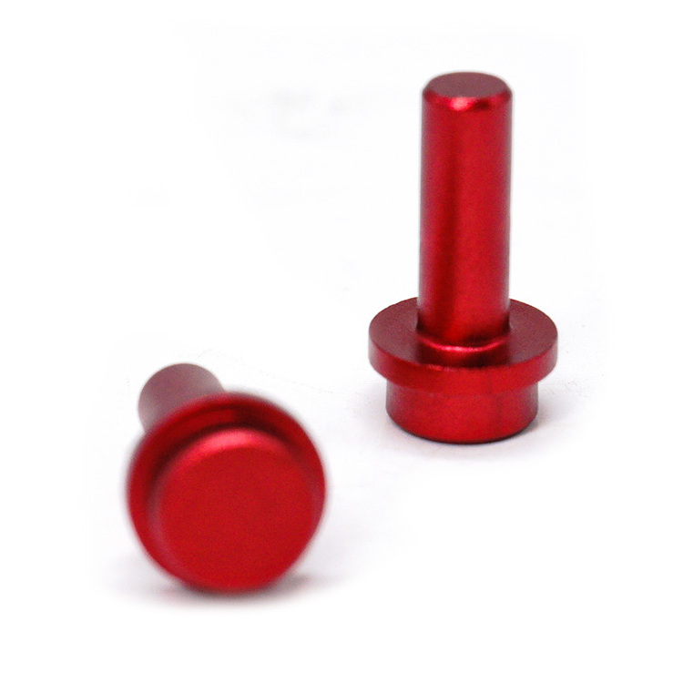 Custom High Precision Fasteners Red Aluminum Alloy Anodizing Pin Step Dowel Pins Solid Lock Pins