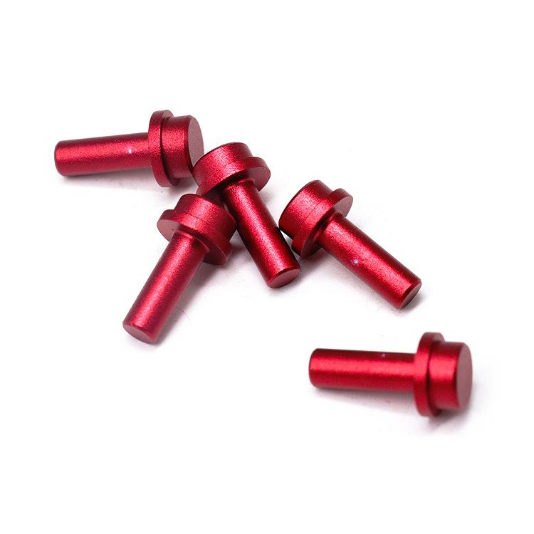 Custom High Precision Fasteners Red Aluminum Alloy Anodizing Pin Step Dowel Pins Solid Lock Pins