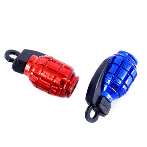 Custom aluminum valve caps tyre for car grenade-shaped decoration tire valves tyre muiti-colors valve covers