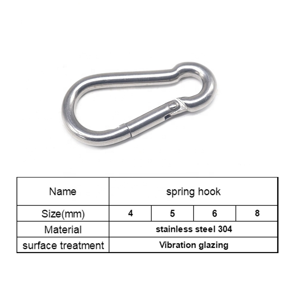 Hot sale stainless steel 304 swivel carabiner oval custom carabiner heavy duty climbing carabiners