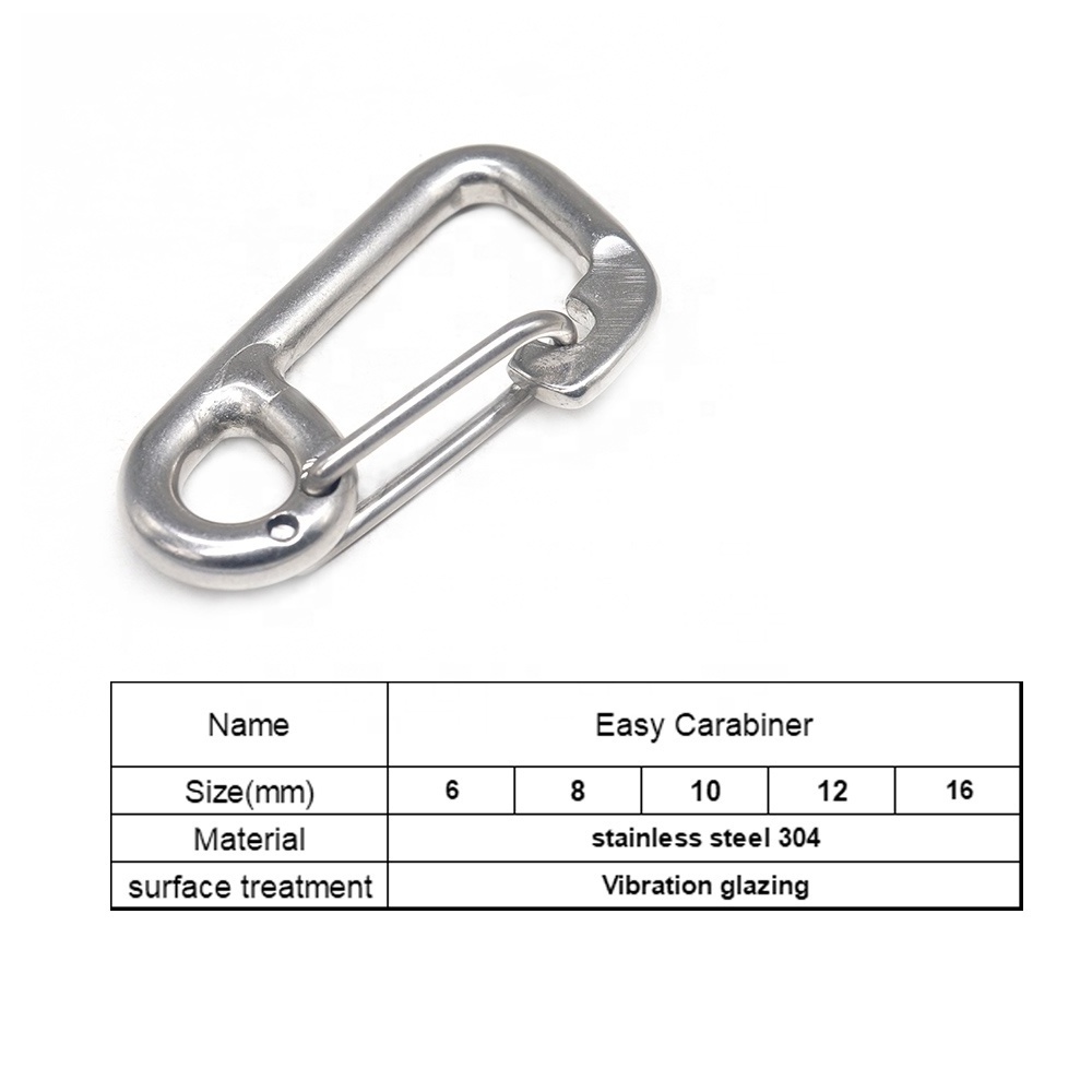 Hot sale stainless steel 304 swivel carabiner oval custom carabiner heavy duty climbing carabiners