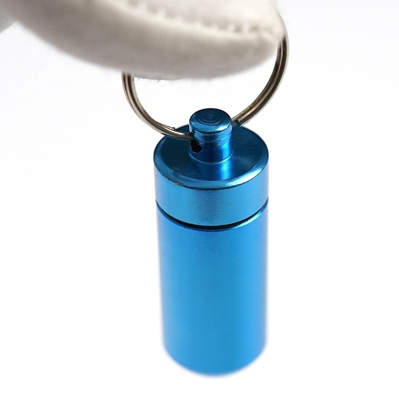 Stock hot sale color anodized aluminum pill container, pill case, pill box