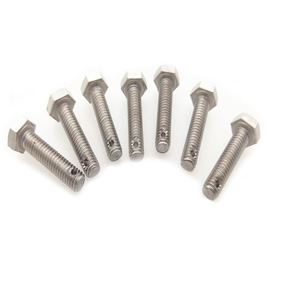 China Manufacturer Custom Fastener Stainless Steel 304 Carbon Steel Alloy Hexagon Bolts With Cotter Pin Hole M6-M24