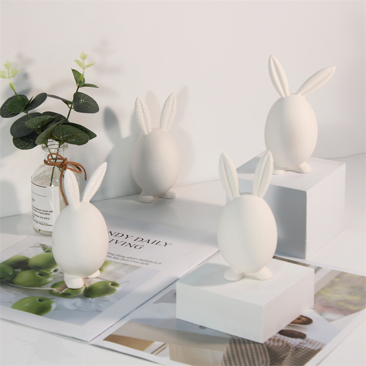 Easter items plating gold ceramic rabbit modern nordic home decoration minimalist luxury home decor for living room