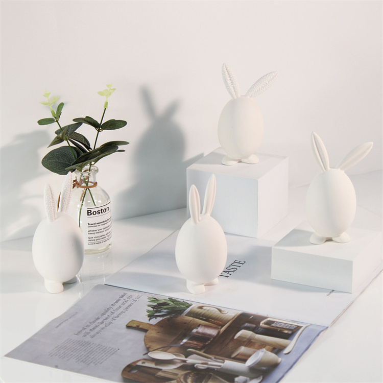 Easter items plating gold ceramic rabbit modern nordic home decoration minimalist luxury home decor for living room