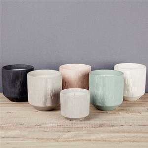 Personalized best quality matte custom color small home decoration pieces ceramic unique empty candle jars in bulk