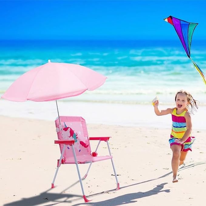 YB Fashion Small Chair Shade Umbrella Outdoor Sandy Beach Chair Fixed Sun Protection Tent Umbrella