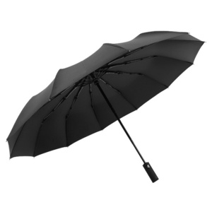 Super Strong Windproof 23 Inch 12 Ribs 210T Pongee 3 Foldable Umbrella with Long Handle