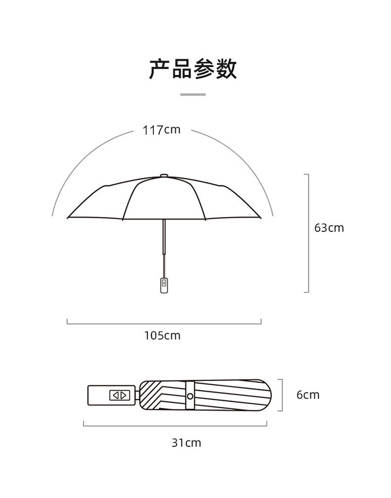 Black Color Automatic Men Umbrella with Waterproof