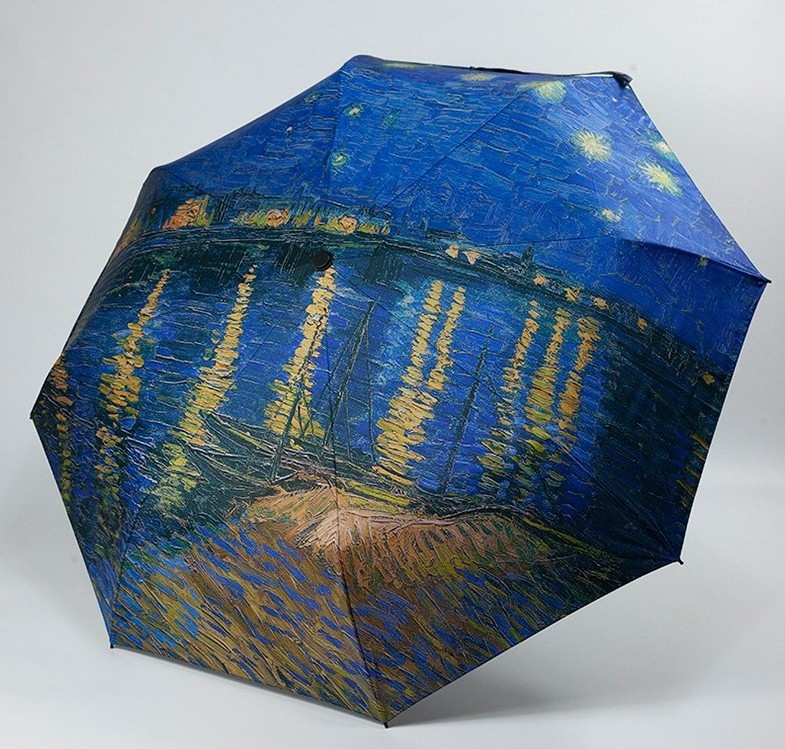 YUBO Van Gogh Oil Painting Printing Custom Manual 3 Folded Umbrella