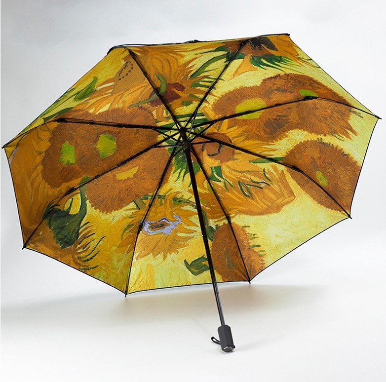 YUBO Van Gogh Oil Painting Printing Custom Manual 3 Folded Umbrella