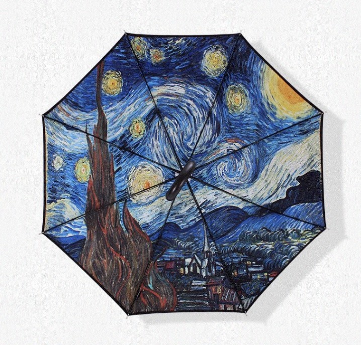 YUBO Van Gogh Artwork Sublimation Digital Printing Straight Umbrella