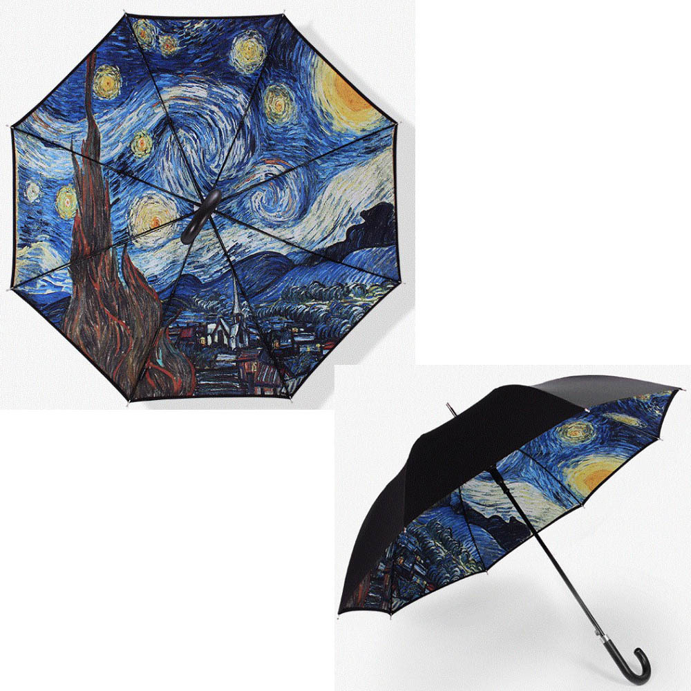 YUBO Van Gogh Artwork Sublimation Digital Printing Straight Umbrella