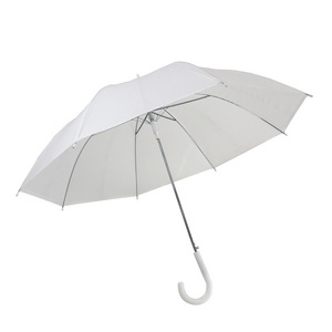 YUBO Low Price Steel Frame Umbrella Auto Open White Promotion Umbrella