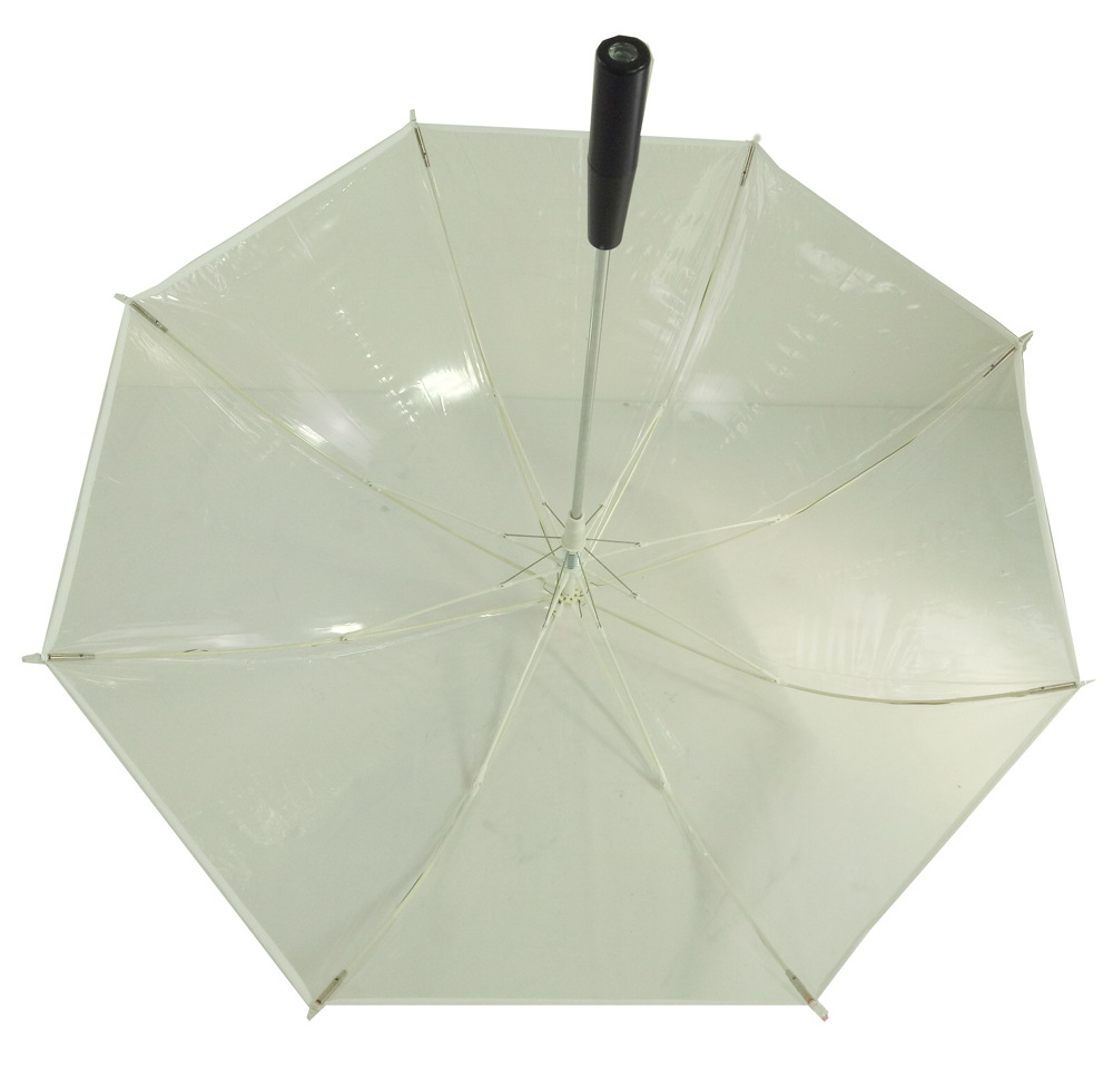 Yubo 23 inch Clear Led Luminous Glow Light POE Umbrella For Adults Iron Tube Stretch Support  Transparent Umbrella