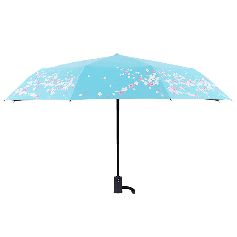 Yubo 21 Inch Japanese Sakura Flower Print Rainy Season Products Color Change Umbrella 3 Fold Umbrella Promotional Umbrella