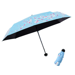 Yubo 21 Inch Japanese Sakura Flower Print Rainy Season Products Color Change Umbrella 3 Fold Umbrella Promotional Umbrella