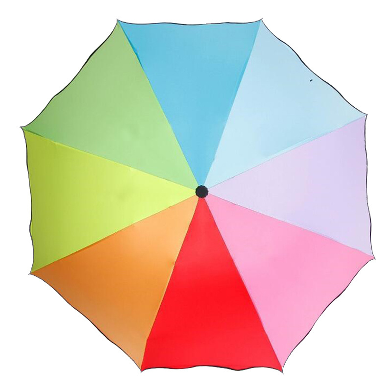 Yubo 8 Colors High Quality Magic Watermark Change Color when Wet 3 Folding Umbrella