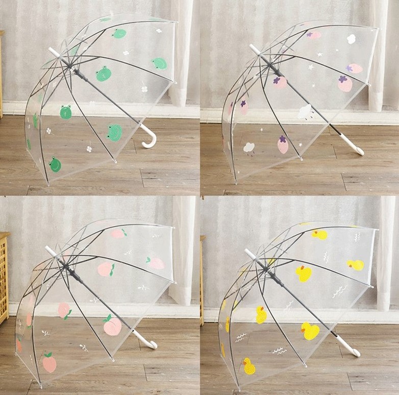 YUBO Cute Souvenir Gifts Sakura Cherry Auto Open Transparent Clear POE Umbrella