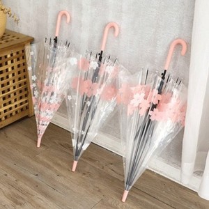 YUBO Cute Souvenir Gifts Sakura Cherry Auto Open Transparent Clear POE Umbrella