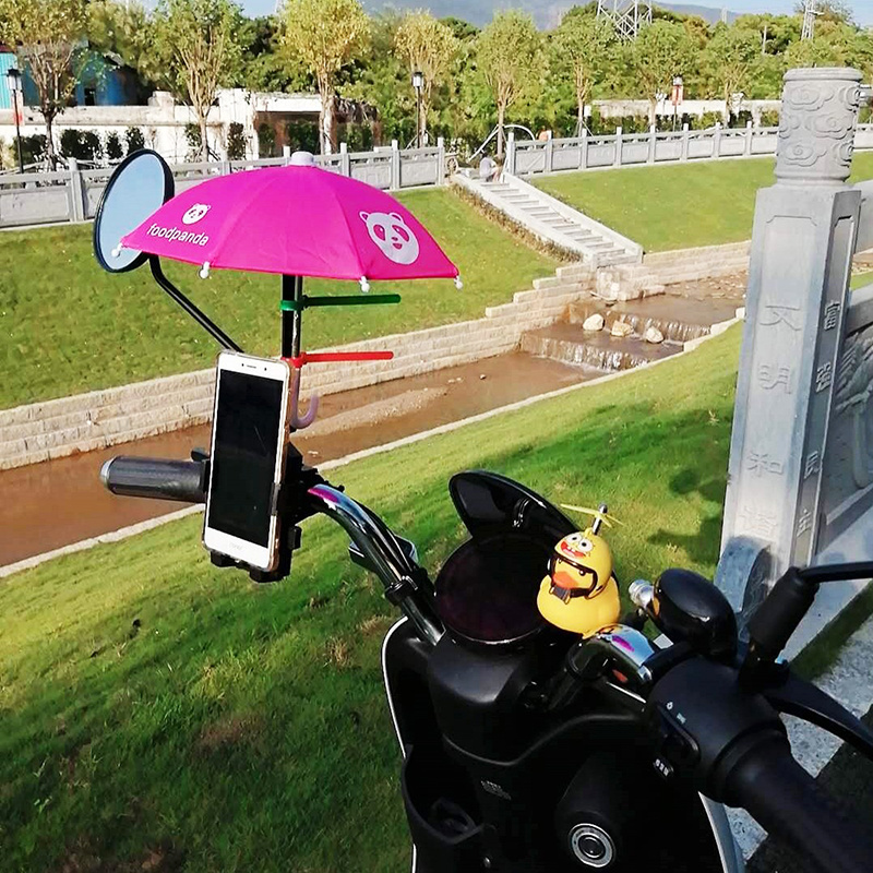 Yubo Portable Plastic Handle Promotional Custom Logo Mini Cell Phone Umbrella Motorcycle Mini Umbrella