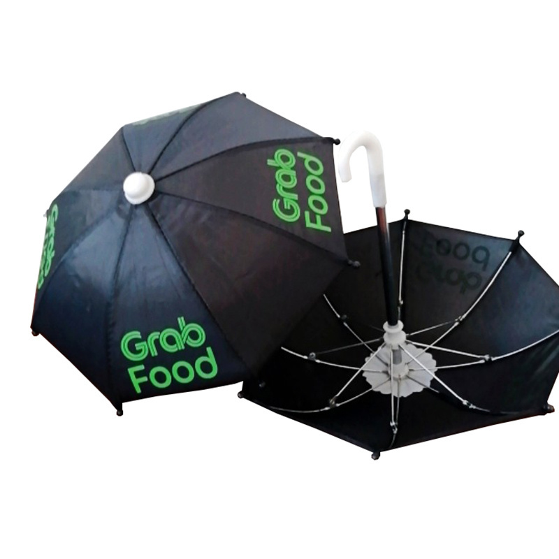 Yubo Portable Plastic Handle Promotional Custom Logo Mini Cell Phone Umbrella Motorcycle Mini Umbrella