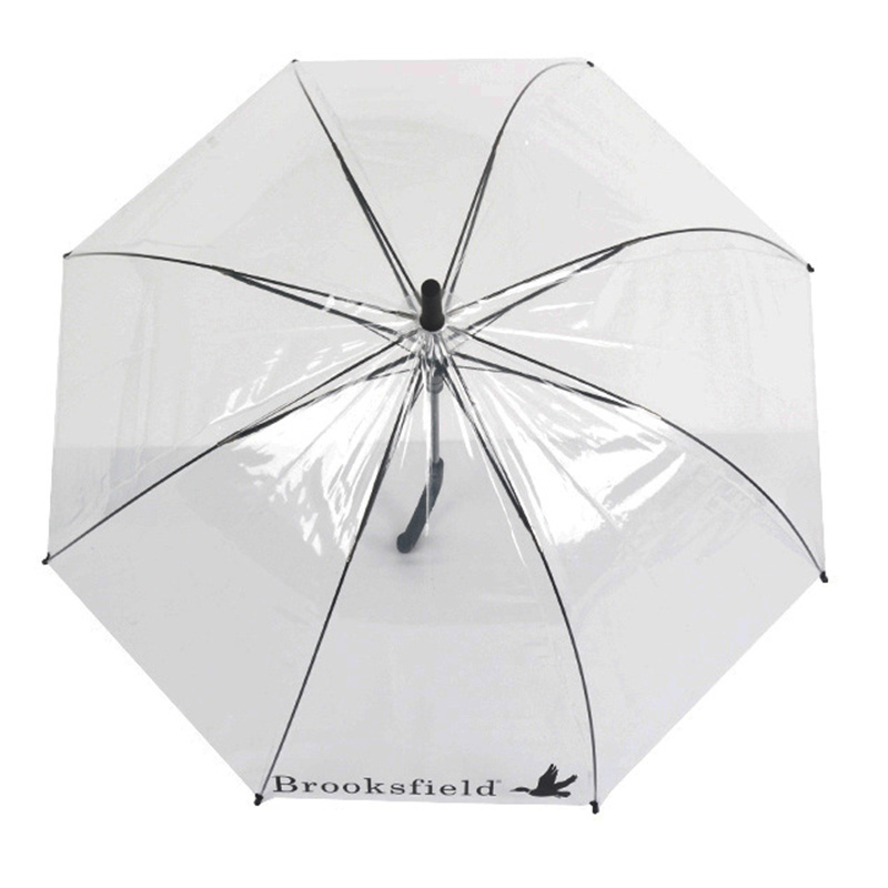 Yubo 23 Inch transparent clear straight umbrella custom logo cheap POE umbrella