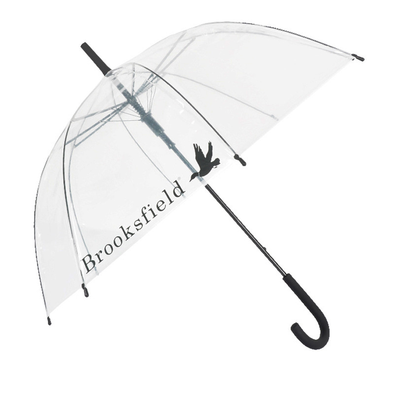 Yubo 23 Inch transparent clear straight umbrella custom logo cheap POE umbrella