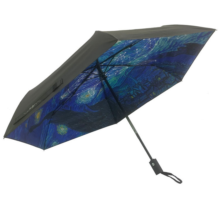 YUBO UPF 50+ Vincent van Gogh Oil Printing Auto Open Close Sunny Rainy Umbrella