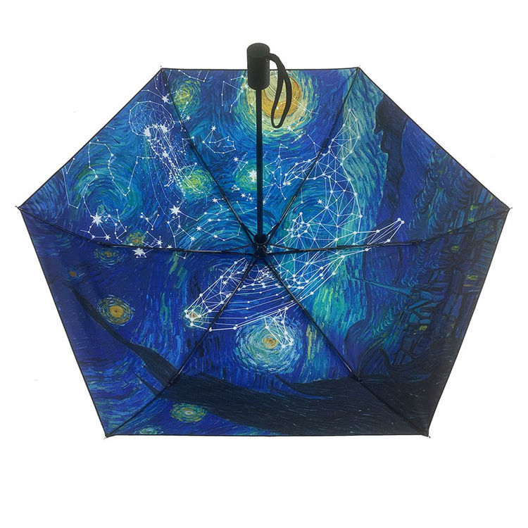 YUBO UPF 50+ Vincent van Gogh Oil Printing Auto Open Close Sunny Rainy Umbrella