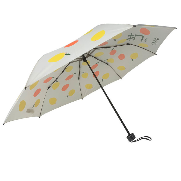 YUBO High Quality Summer Fruits Printing Manual Open 3 Fold Umbrella for Gifts