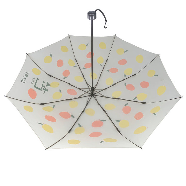 YUBO High Quality Summer Fruits Printing Manual Open 3 Fold Umbrella for Gifts